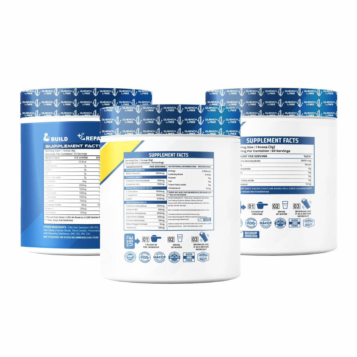 Workout Stack (Pre-Workout 240 Gm + BCAA 240 Gm + Creatine 180 Gm)