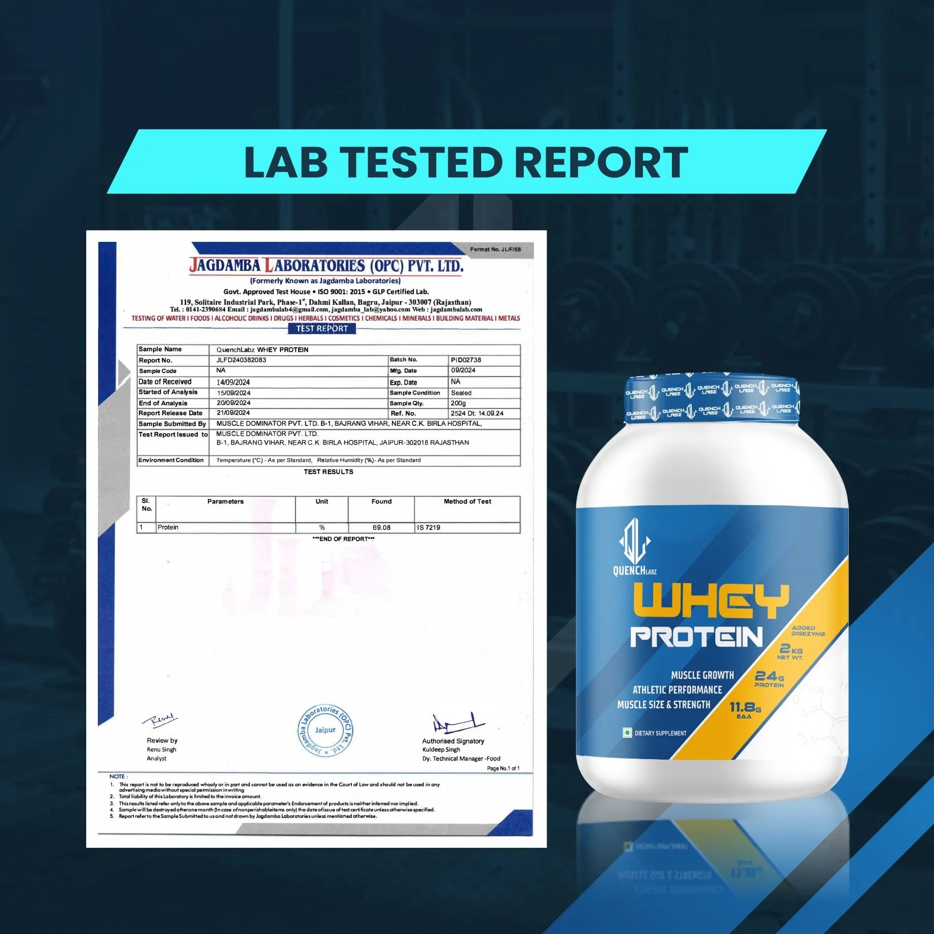 Whey protein test