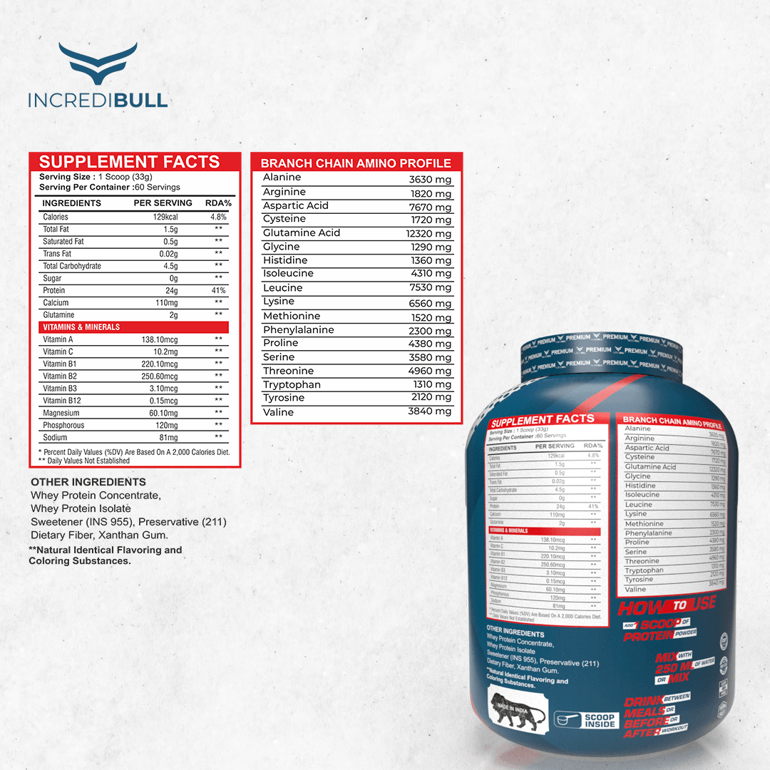 IB Premium Whey Protein | 24 G Protein | 2 G Glutamine | 5.8 g BCAA - Quenchlabz