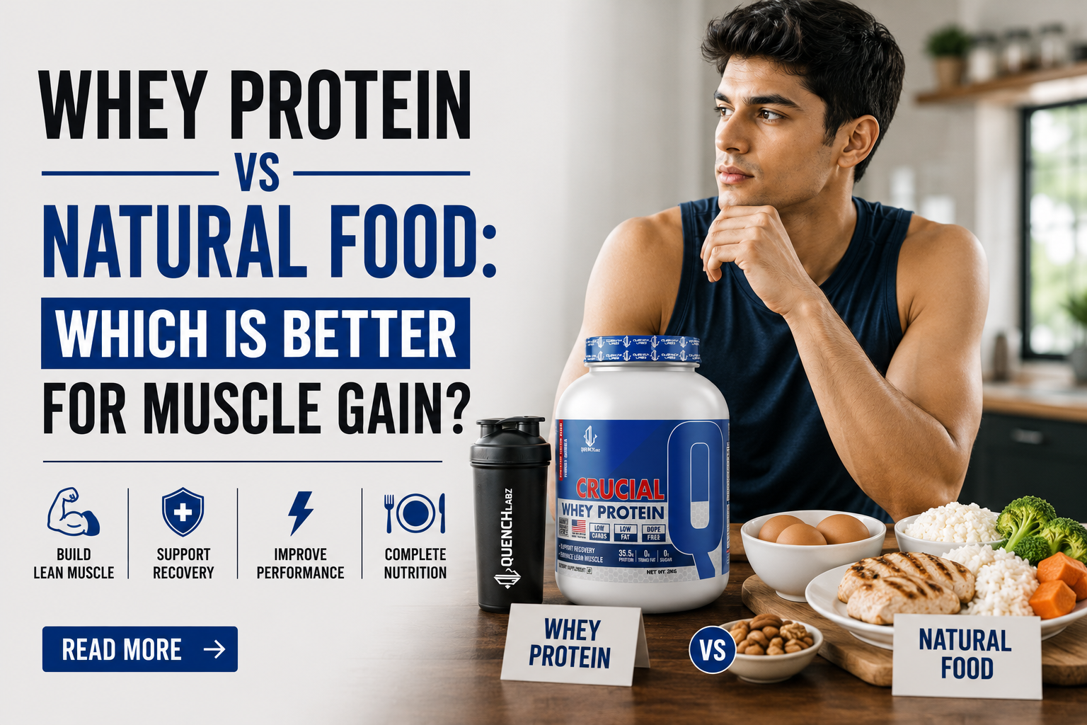 Whey Protein vs Natural Food: Which Is Better for Muscle Gain?