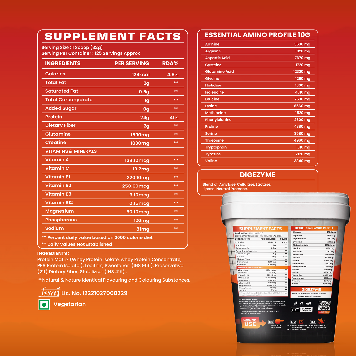 MD 100% Whey Advanced Protein | 24g Protein| 6.6g BCAA