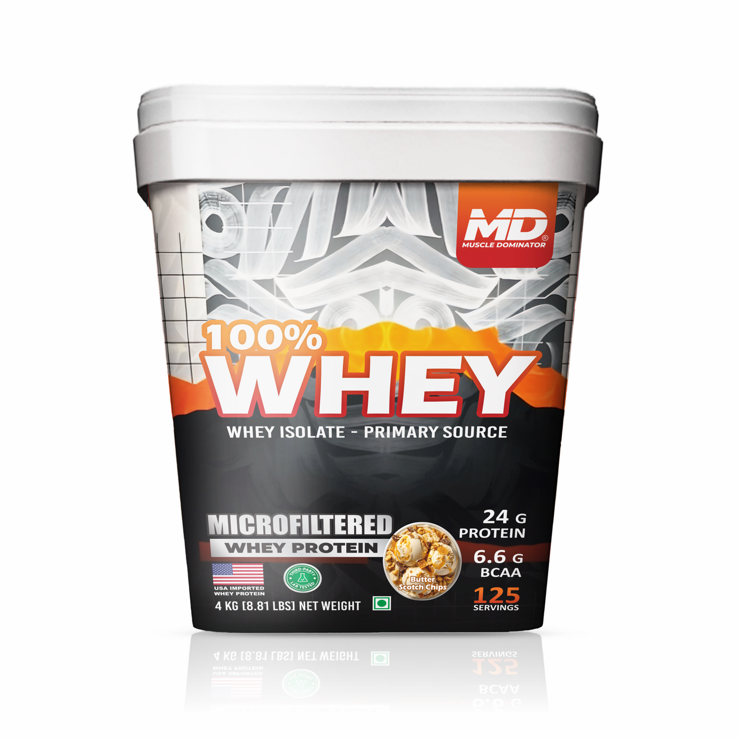 MD 100% Whey Advanced Protein | 24g Protein| 6.6g BCAA