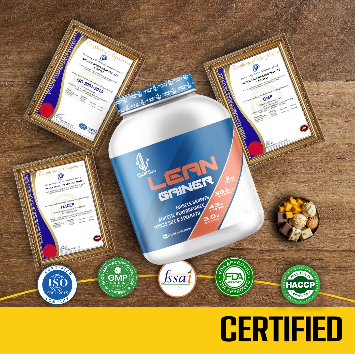 Lean Gainer 3 Kg + Creatine Monohydrate + Shaker 700 ml