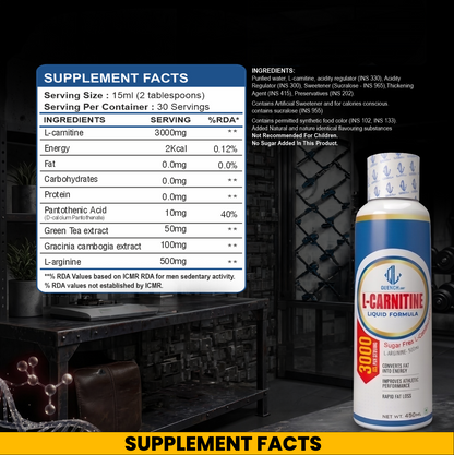 2 Pack of L-Carnitine Liquid | 3000 mg L-Carnitine