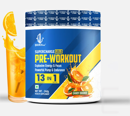 Supercharge Gold Pre Workout | Energy, Focus, Pump, Strength & Endurance Pre Workout