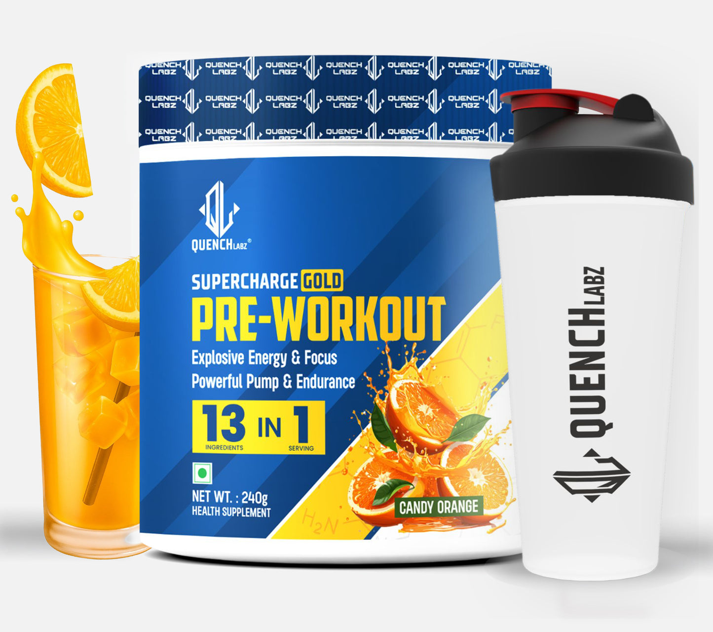 Supercharge Gold Pre Workout | Energy, Focus, Pump, Strength & Endurance Pre Workout