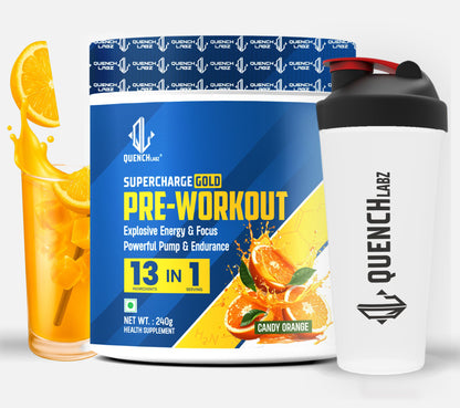 Supercharge Gold Pre Workout | Energy, Focus, Pump, Strength & Endurance Pre Workout