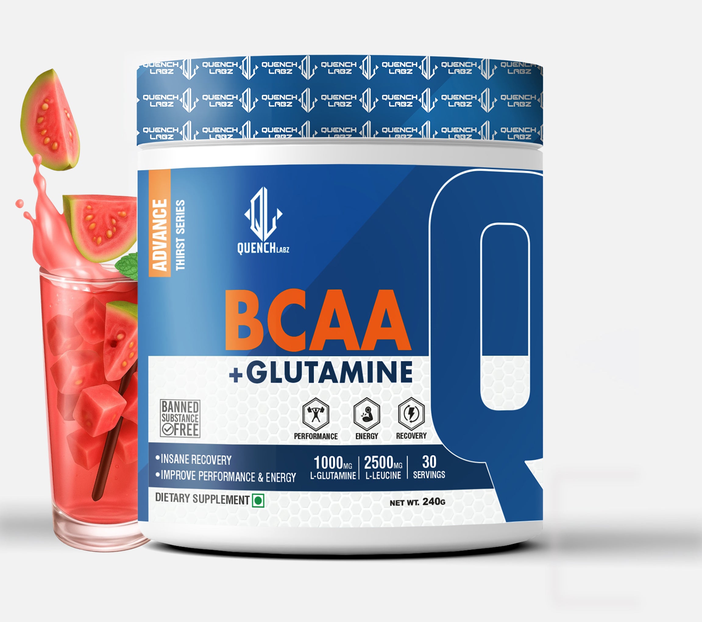 BCAA＆Glutamine BCAA + Glutamine - Muscle Recovery Supplement – Quenchlabz