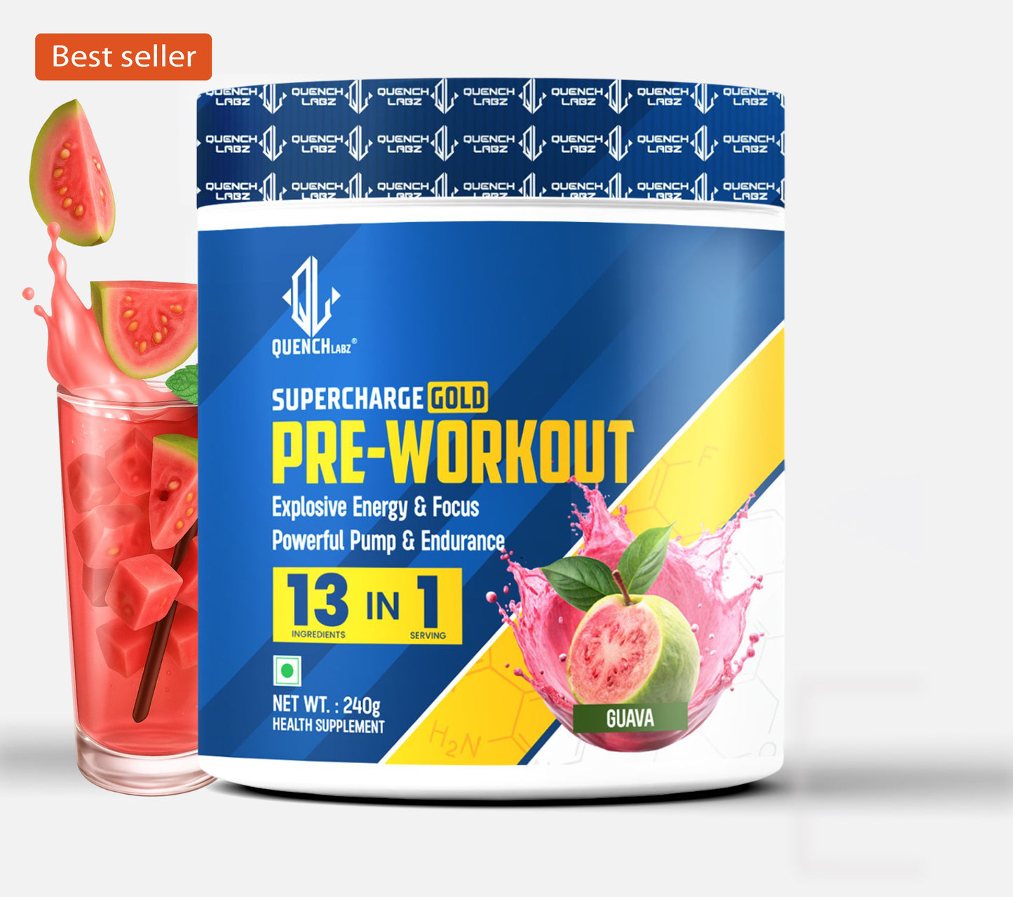 Supercharge Gold Pre Workout | Energy, Focus, Pump, Strength & Endurance Pre Workout