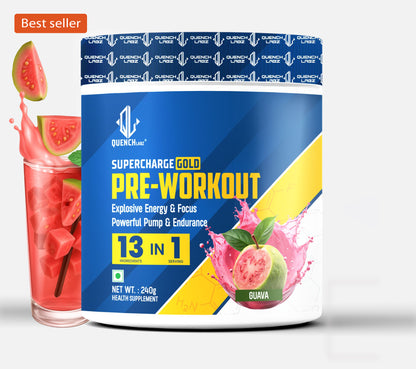 Supercharge Gold Pre Workout | Energy, Focus, Pump, Strength & Endurance Pre Workout