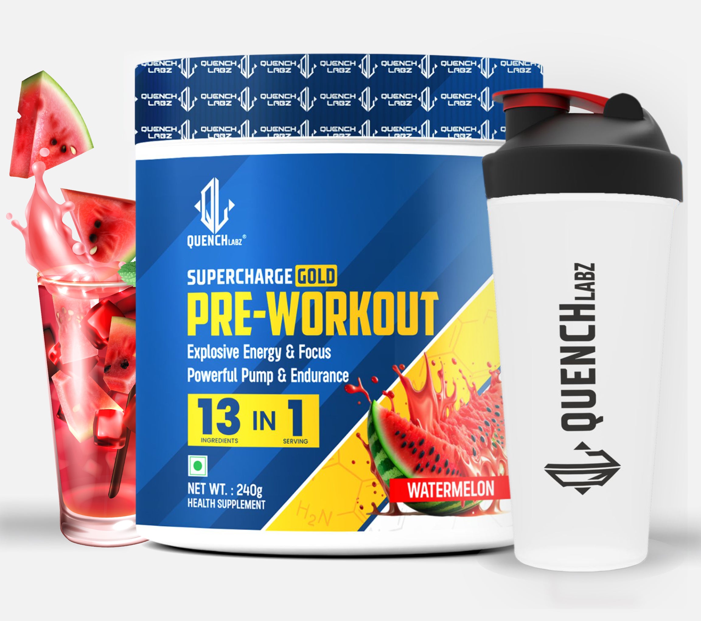 Supercharge Gold Pre Workout | Energy, Focus, Pump, Strength & Endurance Pre Workout