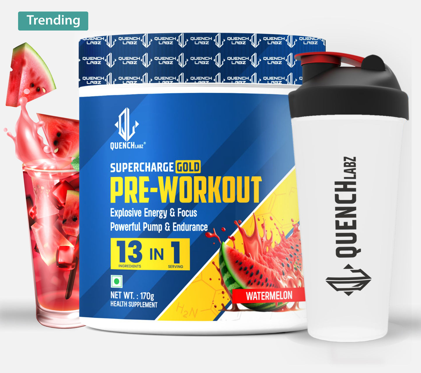 Supercharge Gold Pre Workout | Energy, Focus, Pump, Strength & Endurance Pre Workout