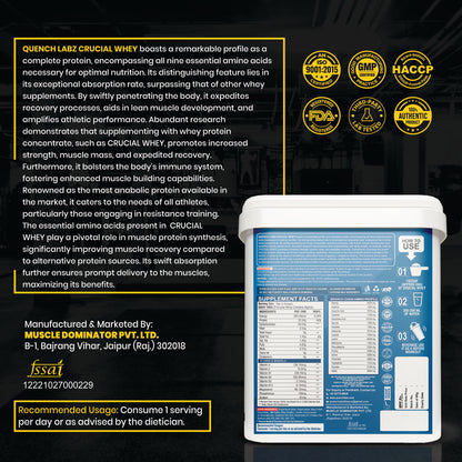 Crucial Whey Protein | Low Carb | 35.5 G Protein