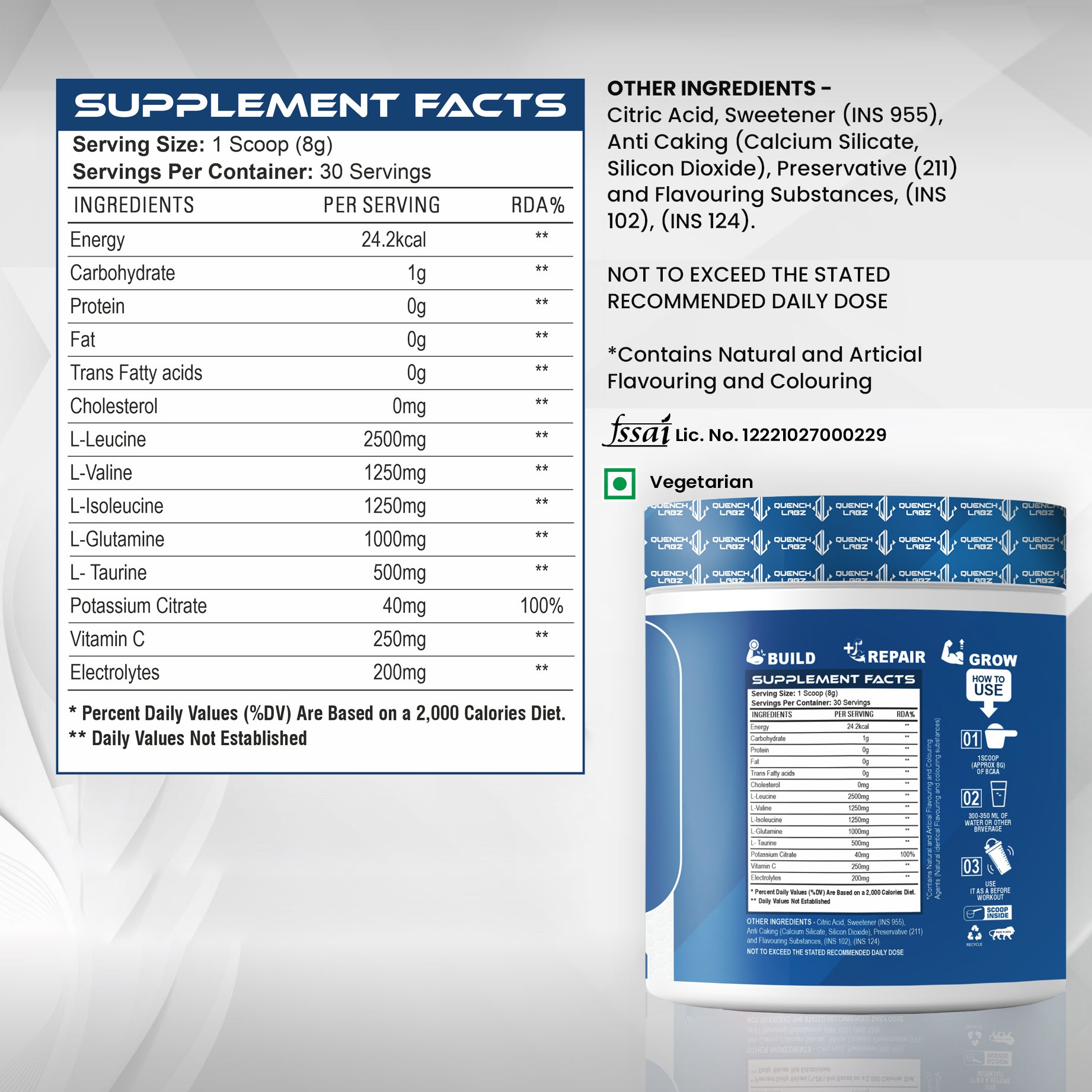 BCAA + Glutamine - Muscle Recovery Supplement – Quenchlabz