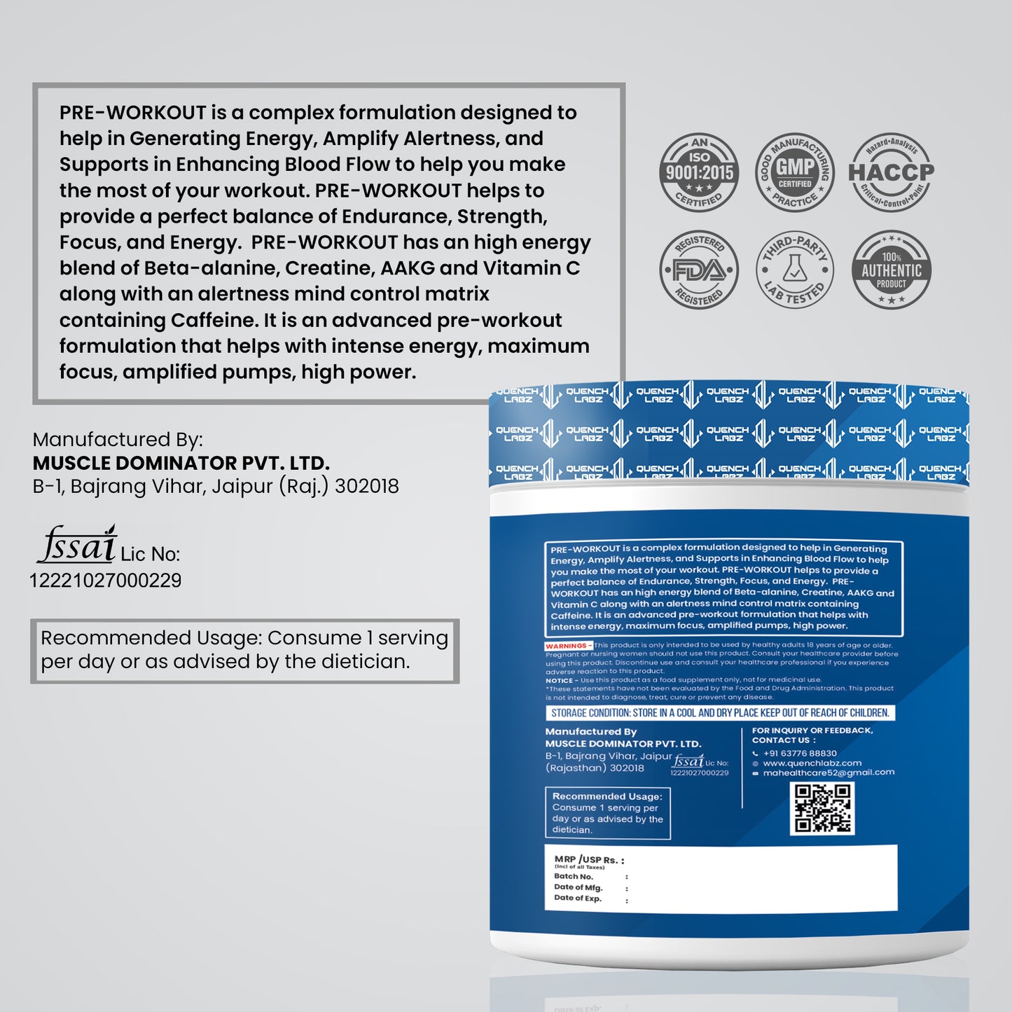 Supercharge Gold Pre Workout | Energy, Focus, Pump, Strength & Endurance Pre Workout