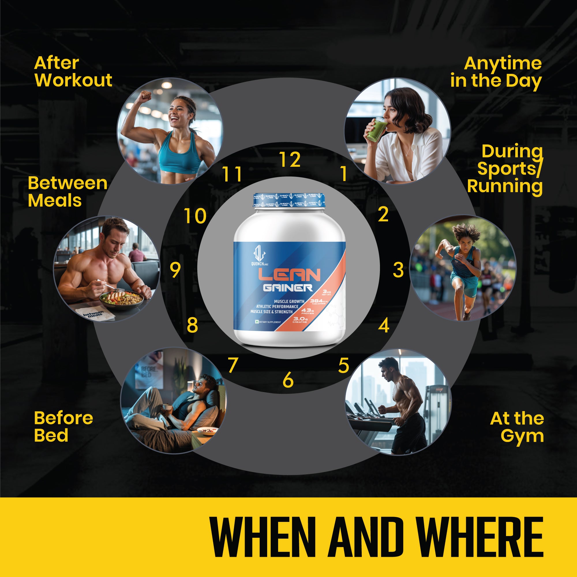 Lean Gainer 3 Kg + Creatine Monohydrate + Shaker 700 ml