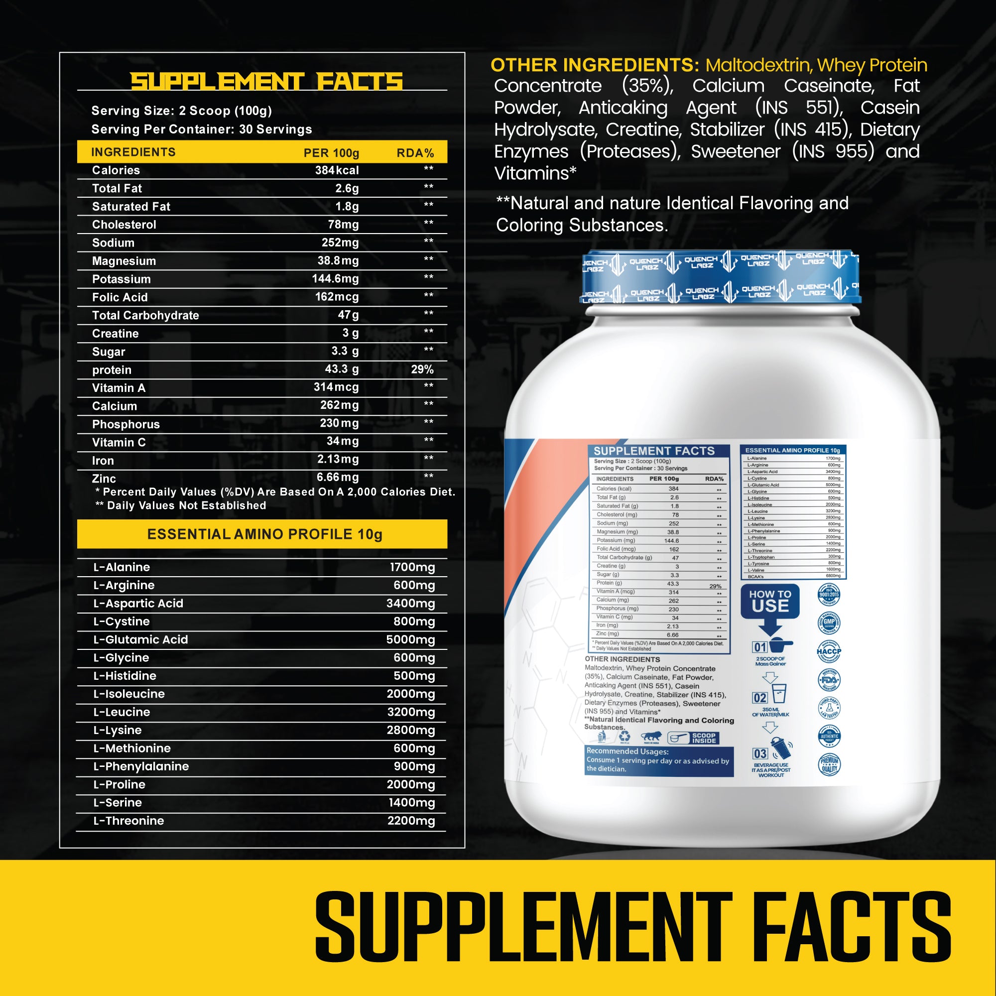 QuenchLabz - Lean Gainer - Quench your Lean Muscle