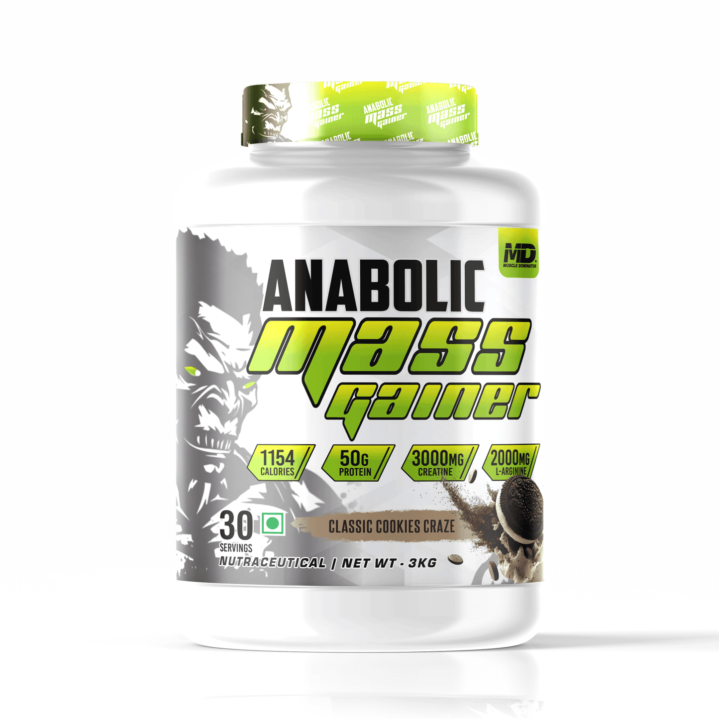 MD Anabolic Mass Gainer | 50g Protein | 3g Creatine | 2g L-Argnine | 1154kcal Energy