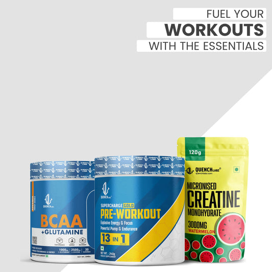 Workout Stack (Pre-Workout 240 Gm + BCAA 240 Gm + Creatine 120 Gm)