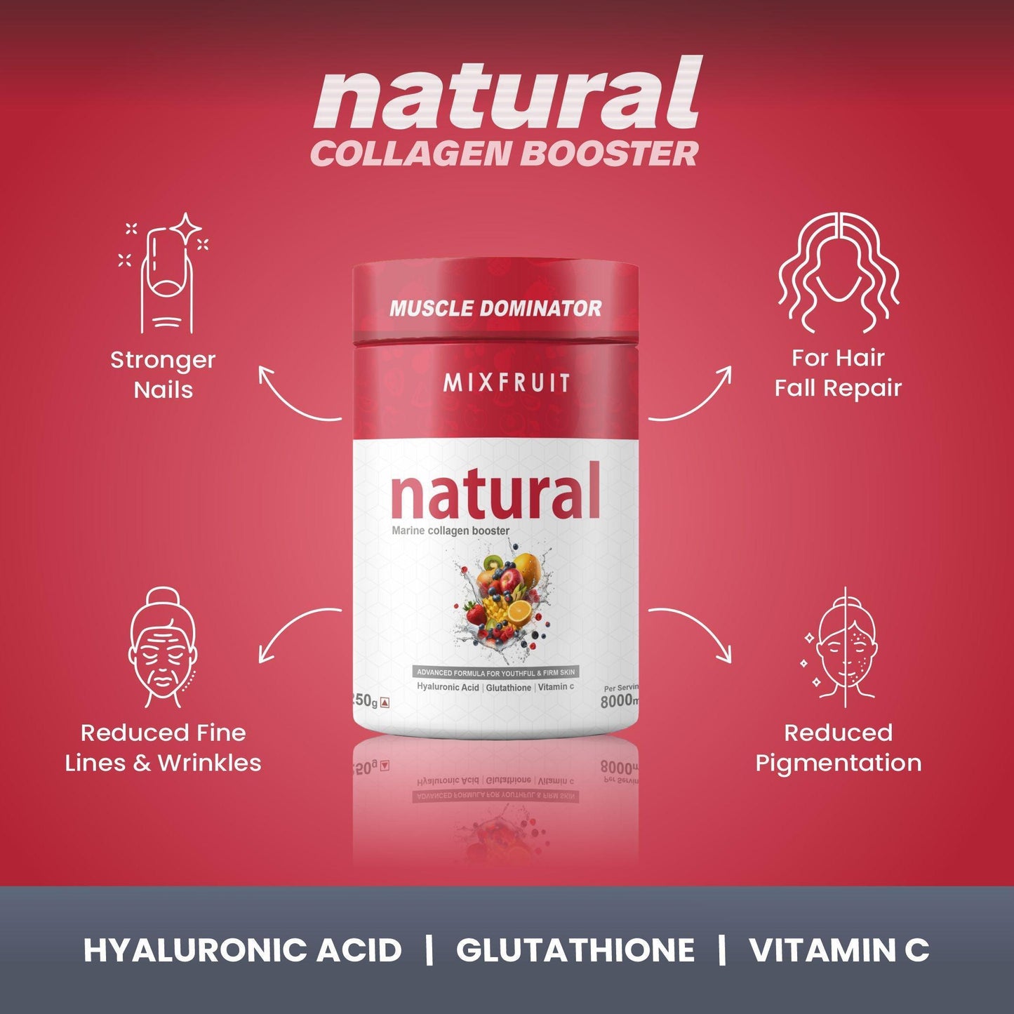 MD Natural Collagen Booster |  Youthful Skin, Strong Hair & Nails | 250gm