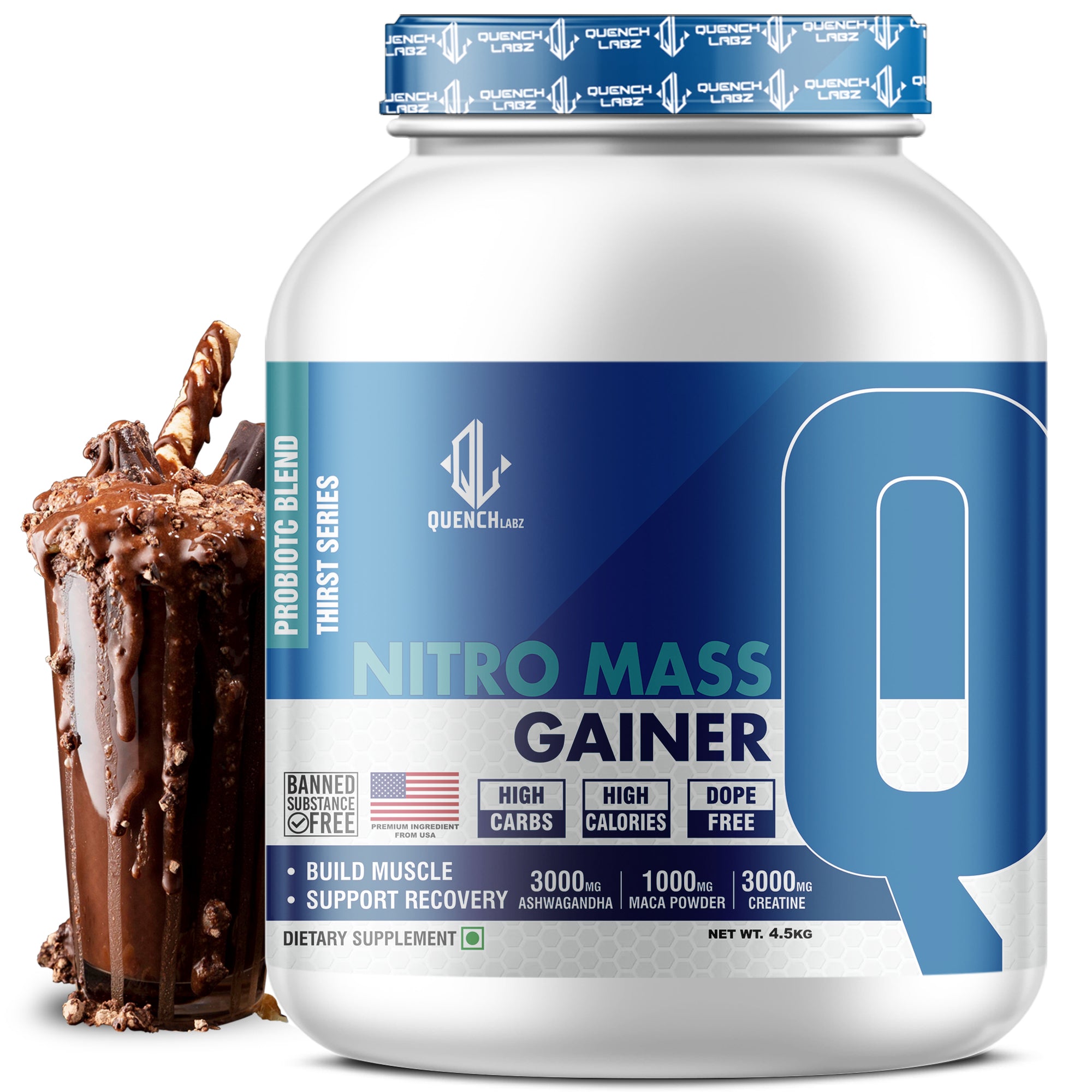 Nitro Mass Gainer | 3G Ashwagandha | 1G Macca | 3G Creatine | with