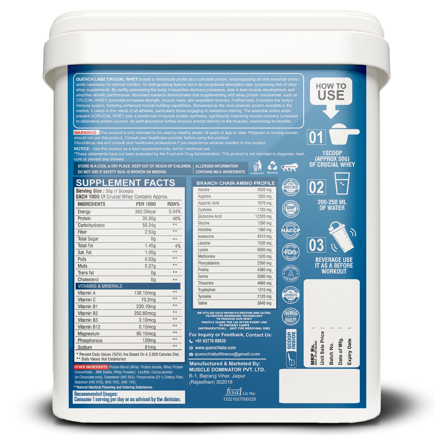 Crucial Whey Protein | Low Carb | 35.5 G Protein