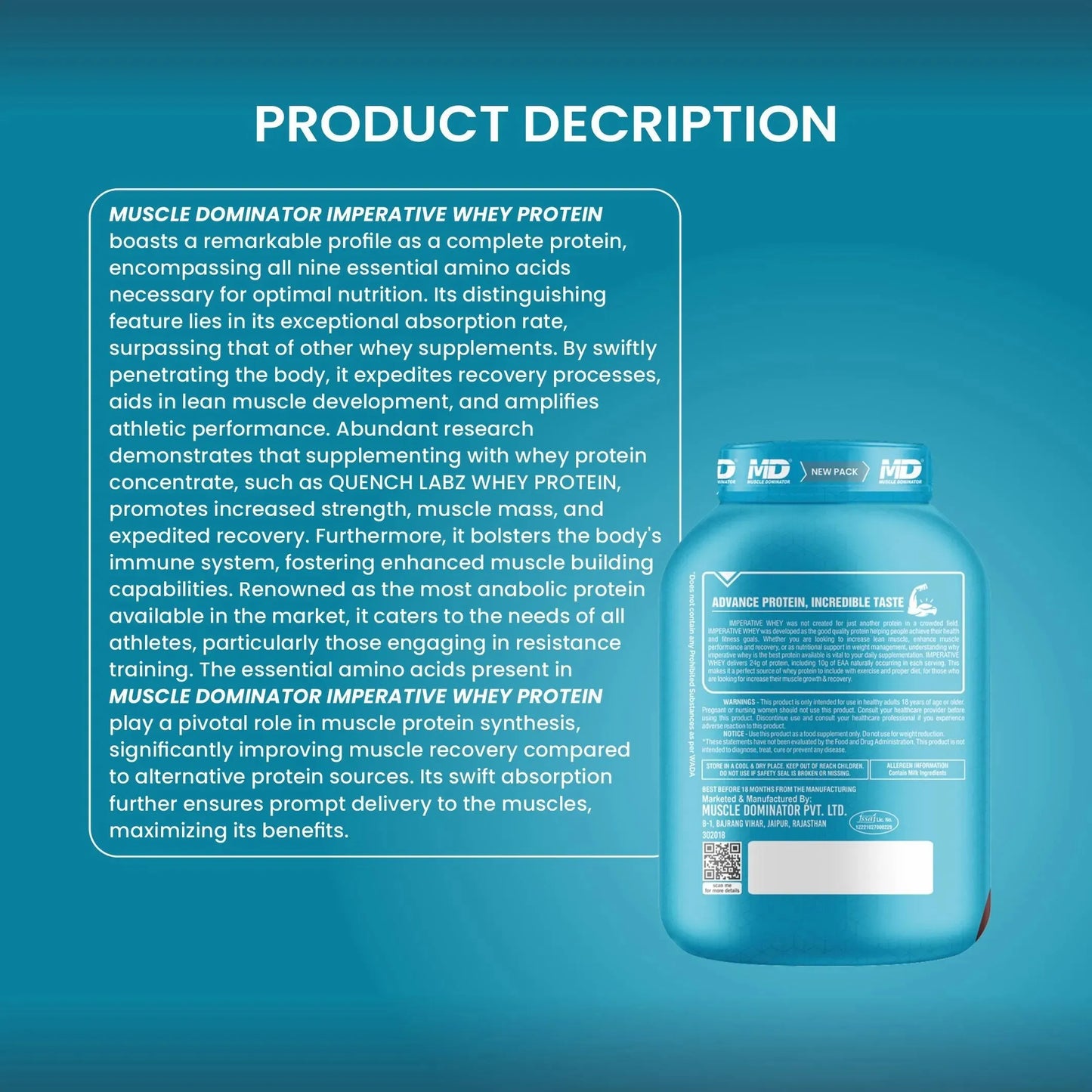 अनिवार्य मट्ठा प्रोटिन | २४ ग्राम प्रोटिन | १० ग्राम EAA | शेकर सहित