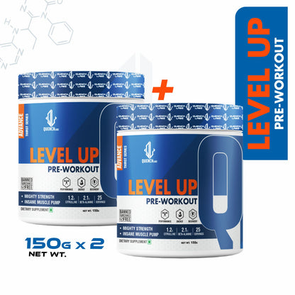 Level up Pre-Workout 150 gm | Combo pack of 2