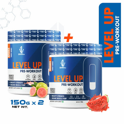 Level up Pre-Workout 150 gm | Combo pack of 2