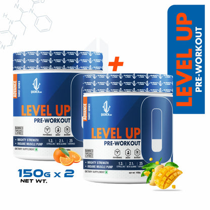 Level up Pre-Workout 150 gm | Combo pack of 2