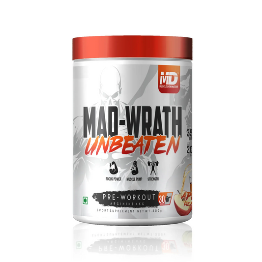 MD Mad-Wrath Unbeaten Pre-Workout | 3.5 غ بيتا ألانين | 2 غ إل-سيترولين | 30 حصة