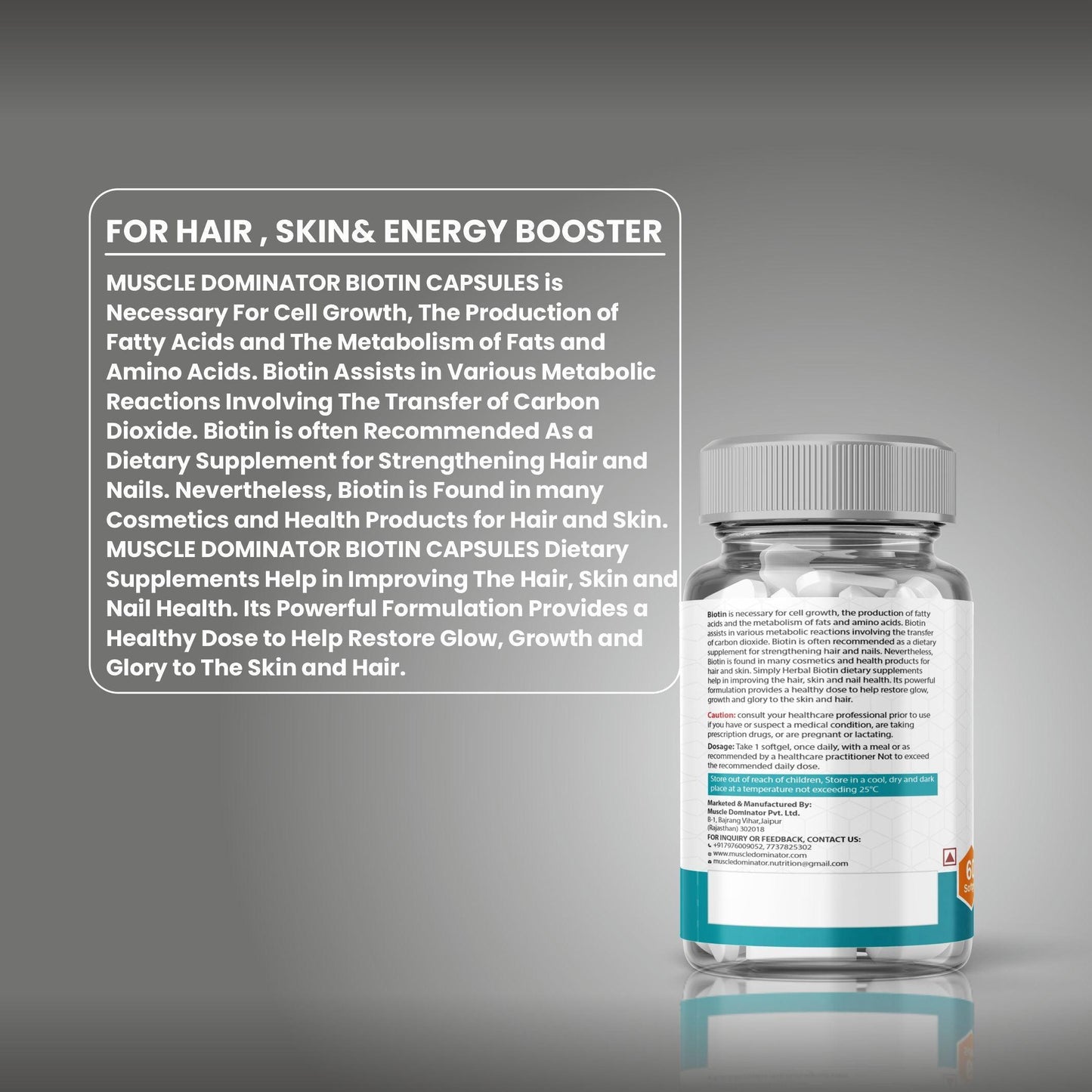 MD Biotin – Hair, Skin & Energy Booster | 60 Softgels