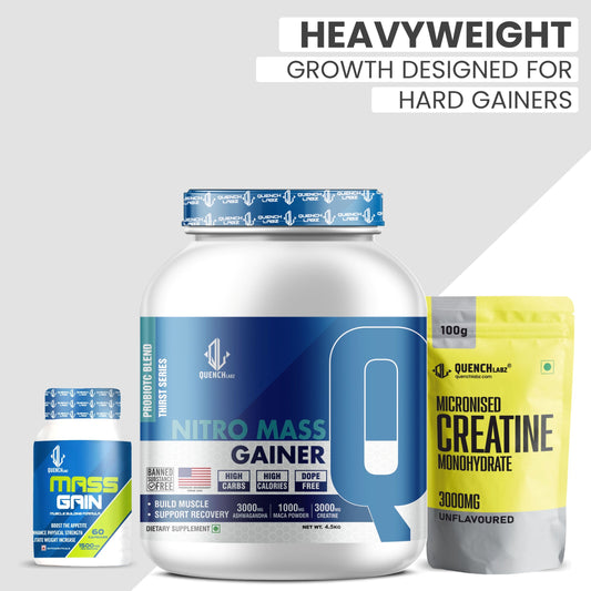 Nitro Mass Gainer | 3G Ashwagandha | 1G Macca | 3G Creatine | with Shaker