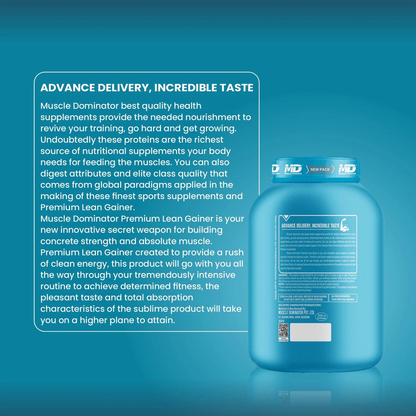 MD Premium Lean Gainer | 65 G Protein | 3 G Creatine