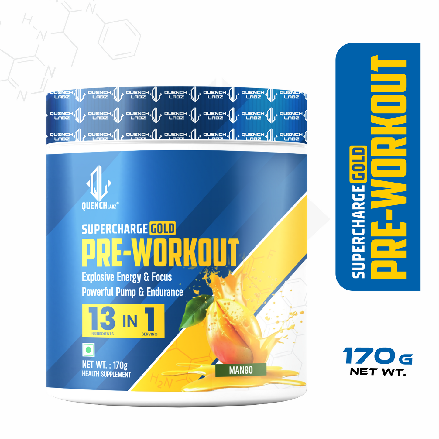 Supercharge Gold Pre Workout | Energy, Focus, Pump, Strength & Endurance Pre Workout