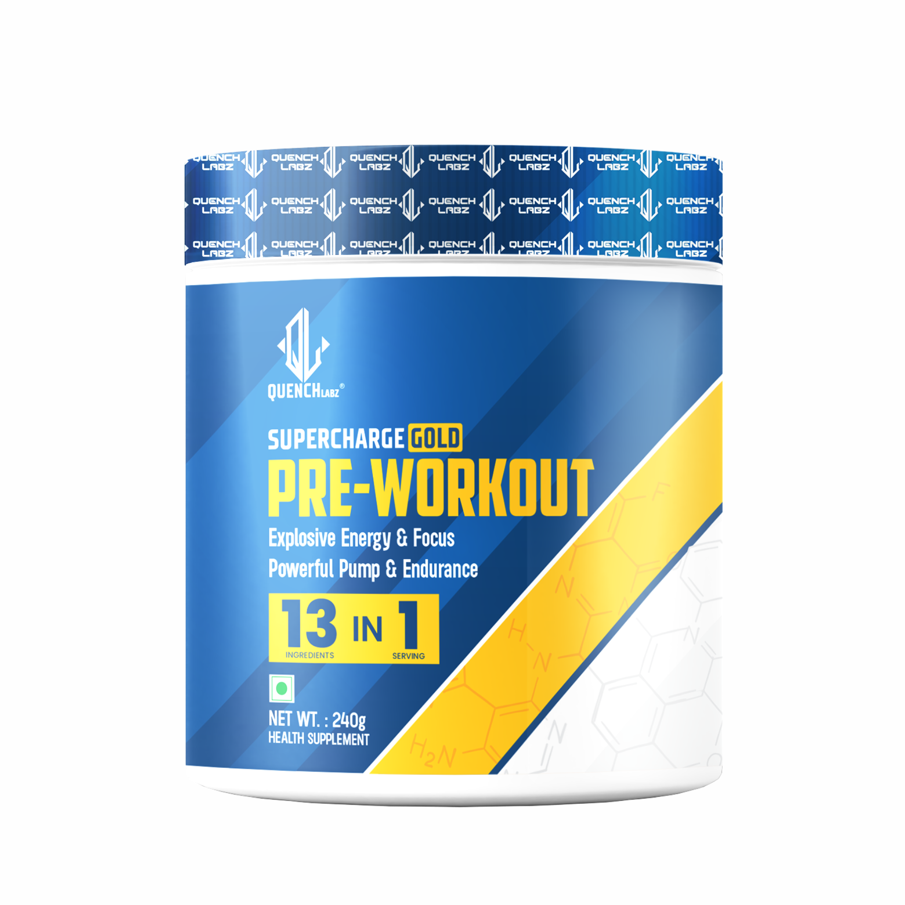 Supercharge Gold Pre Workout | Energy, Focus, Pump, Strength & Endurance Pre Workout