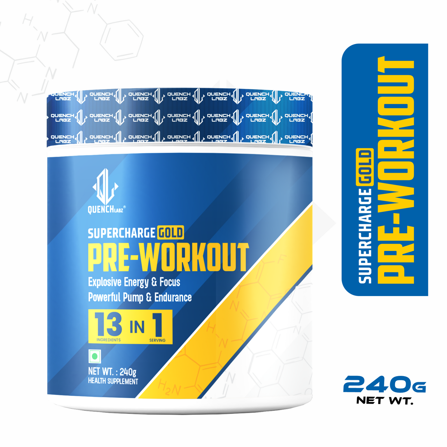 Supercharge Gold Pre Workout | Energy, Focus, Pump, Strength & Endurance Pre Workout