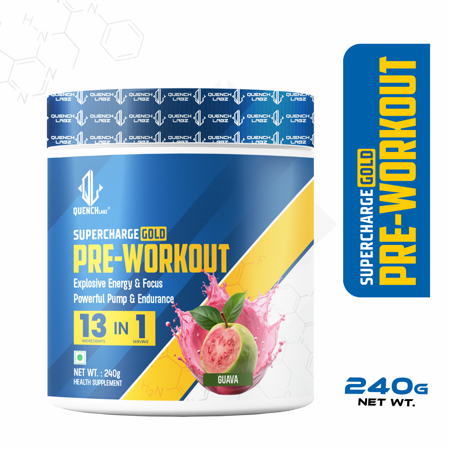 Supercharge Gold Pre Workout | Energy, Focus, Pump, Strength & Endurance Pre Workout