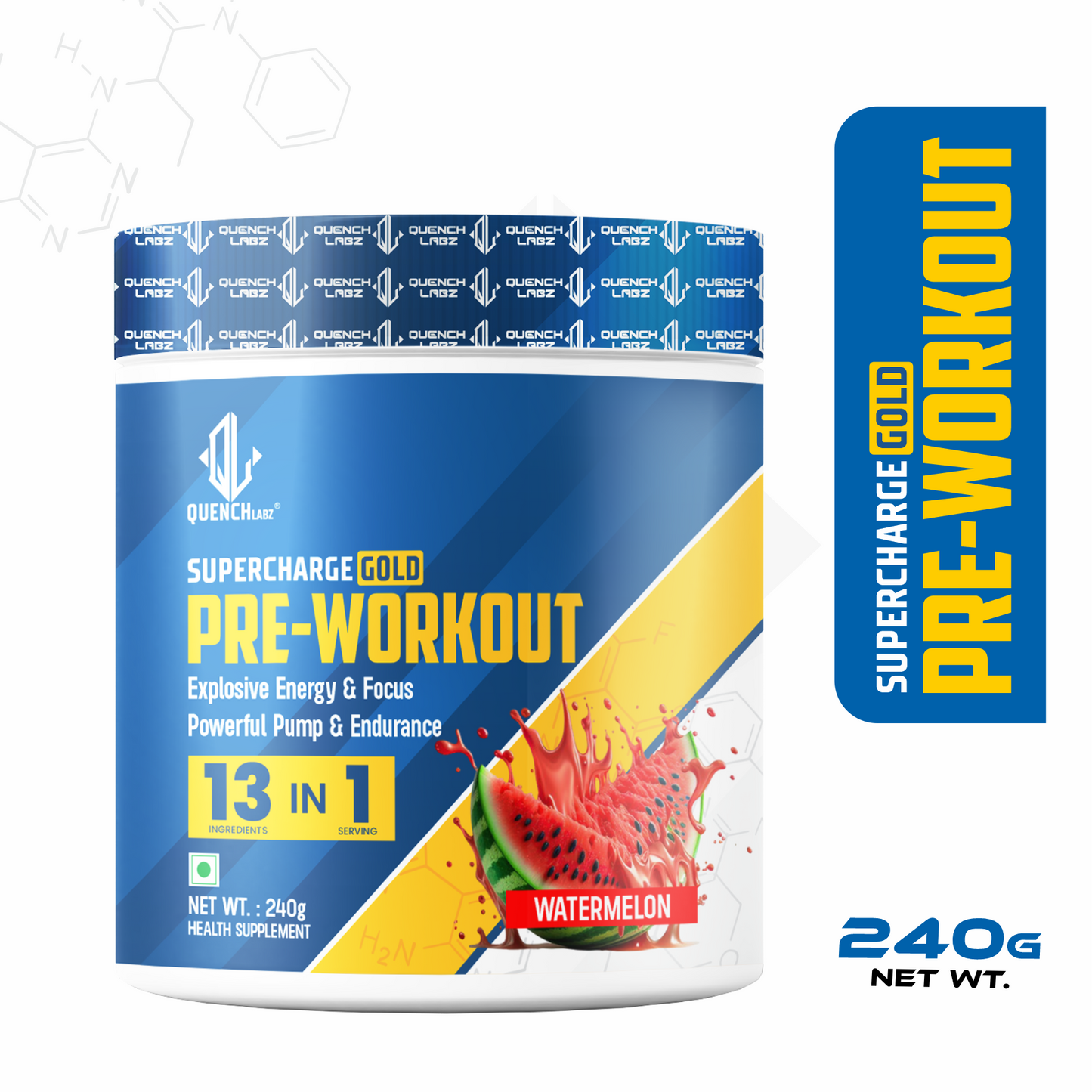 Supercharge Gold Pre Workout | Energy, Focus, Pump, Strength & Endurance Pre Workout