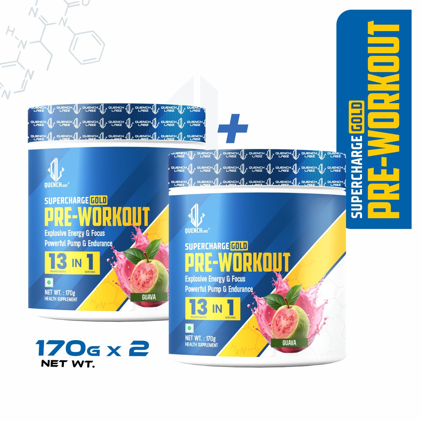 Supercharge Gold Pre Workout | Energy, Focus, Pump, Strength & Endurance Pre Workout