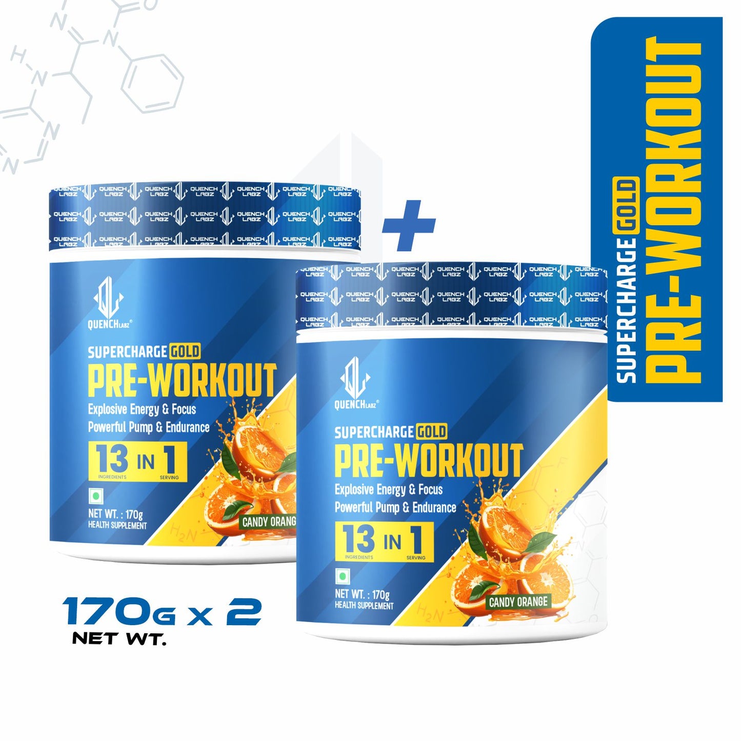 Supercharge Gold Pre Workout | Energy, Focus, Pump, Strength & Endurance Pre Workout