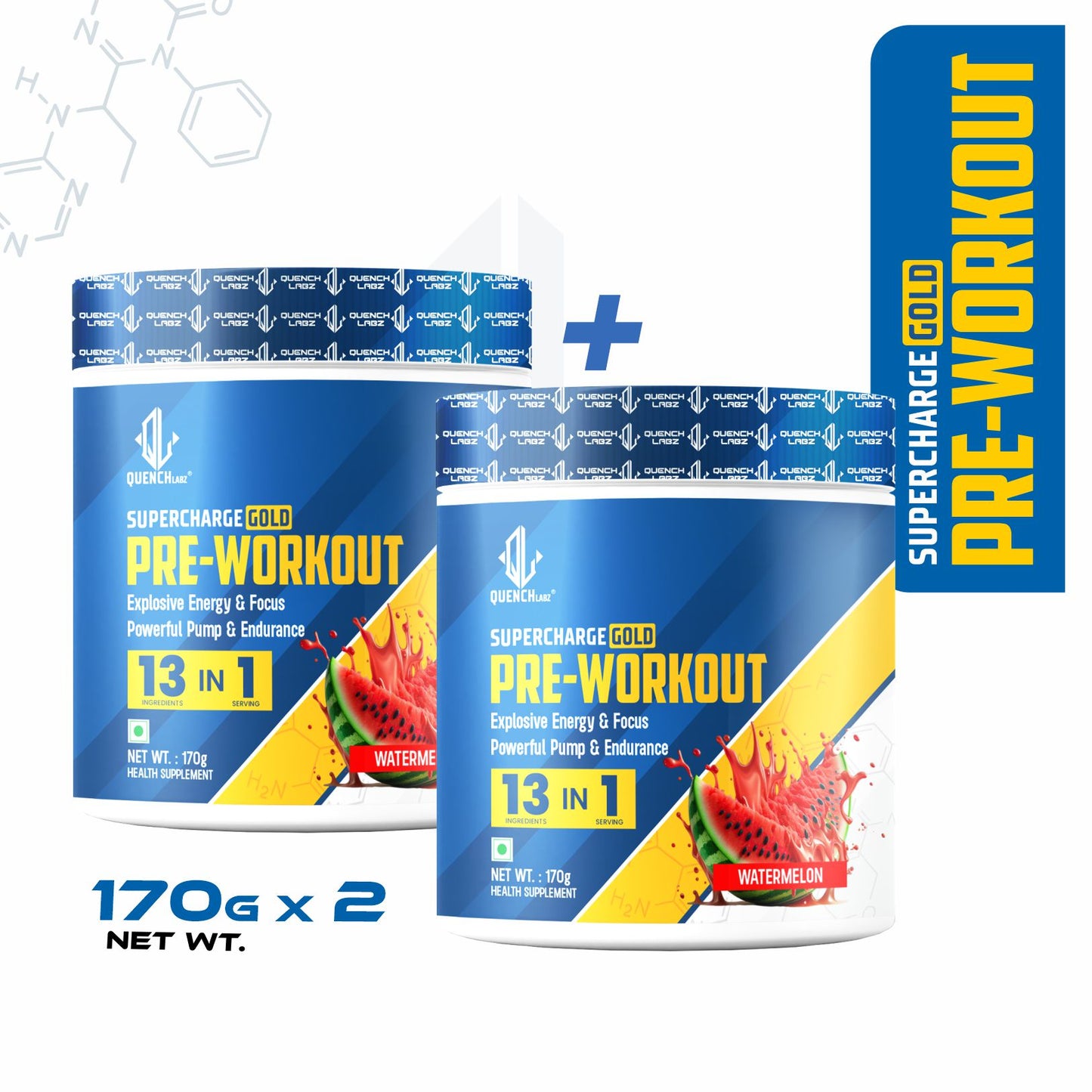 Supercharge Gold Pre Workout | Energy, Focus, Pump, Strength & Endurance Pre Workout