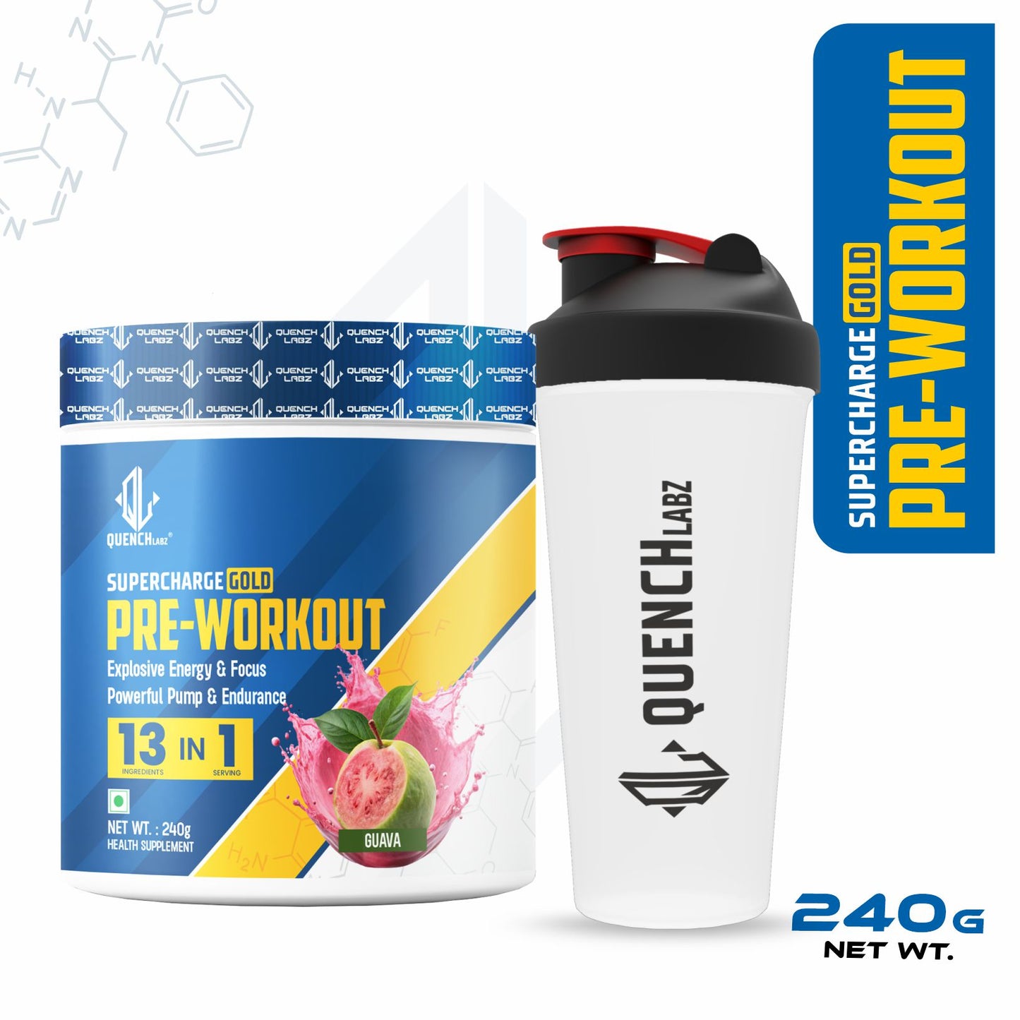 Supercharge Gold Pre Workout | Energy, Focus, Pump, Strength & Endurance Pre Workout