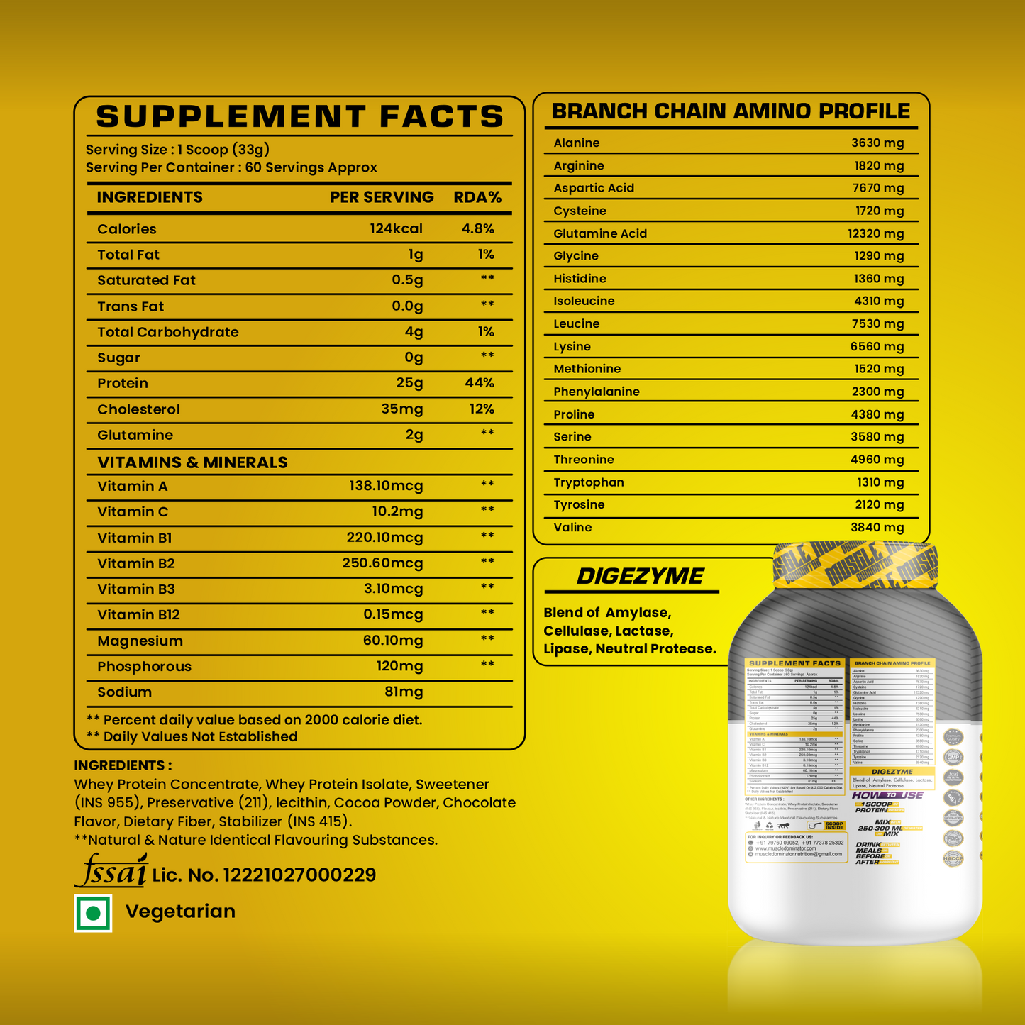 सुपर ह्वी प्रोटिन | २५ ग्राम प्रोटिन | ५.५ ग्राम BCAA | ४ ग्राम कार्बोहाइड्रेट
