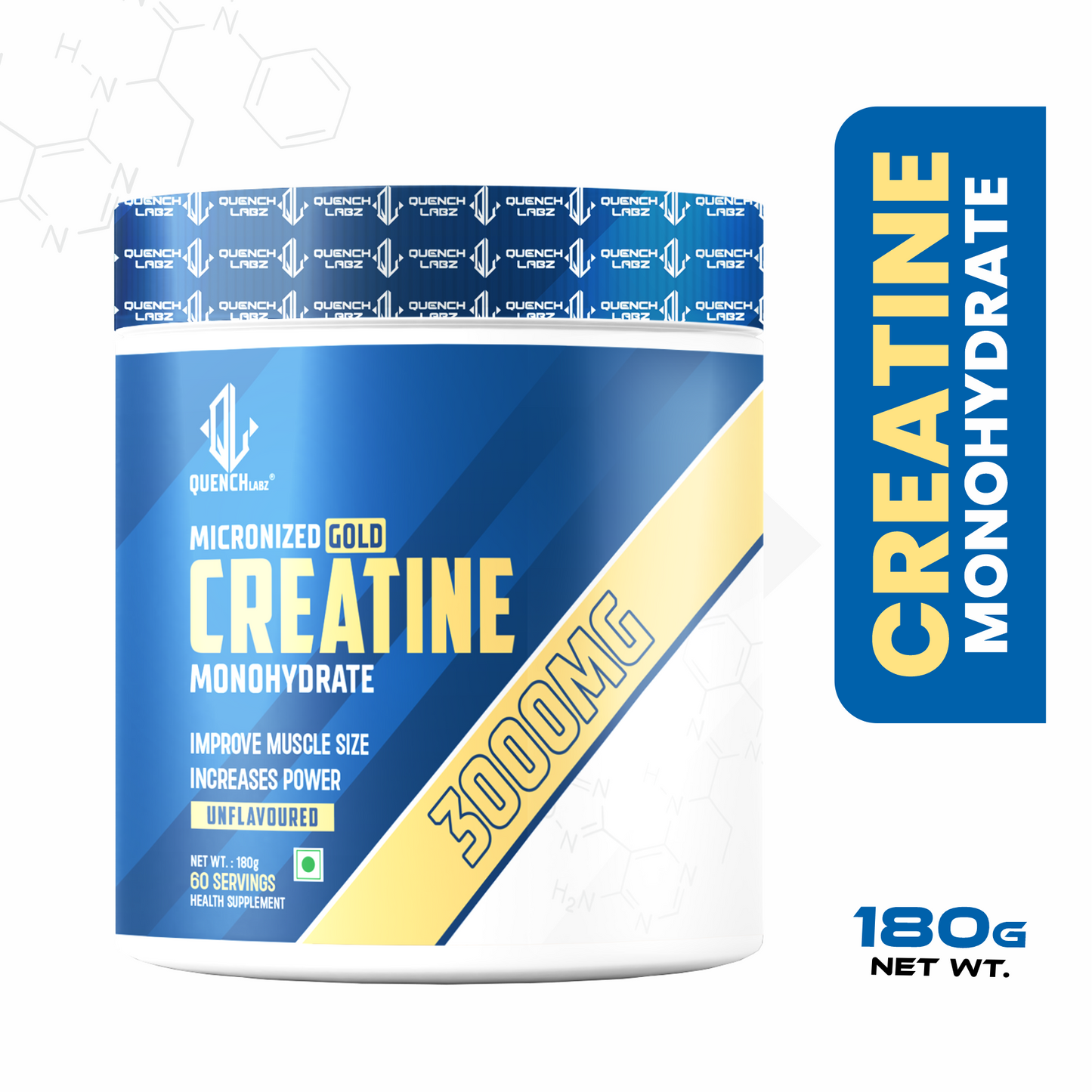 Micronized Gold Creatine Monohydrate | Lab Tested | Enhanced Absorption | 100% Pure Creatine