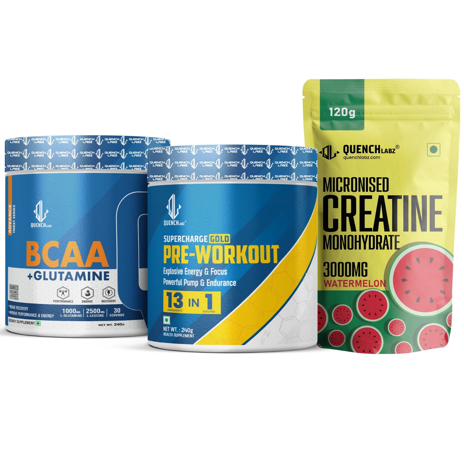 Workout Stack (Pre-Workout 240 Gm + BCAA 240 Gm + Creatine 120 Gm)