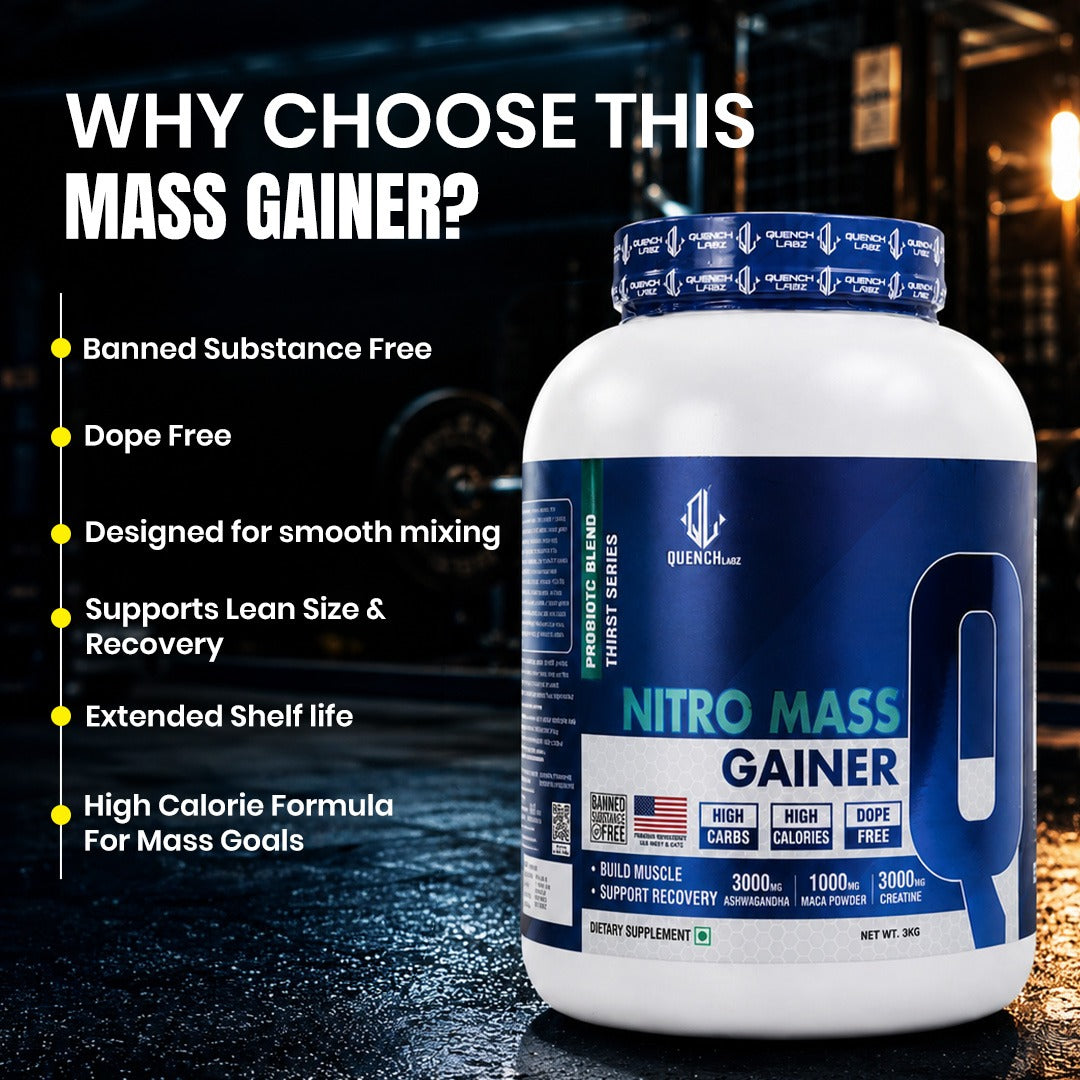 Nitro Mass Gainer | 3G Ashwagandha | 1G Macca | 3G Creatine