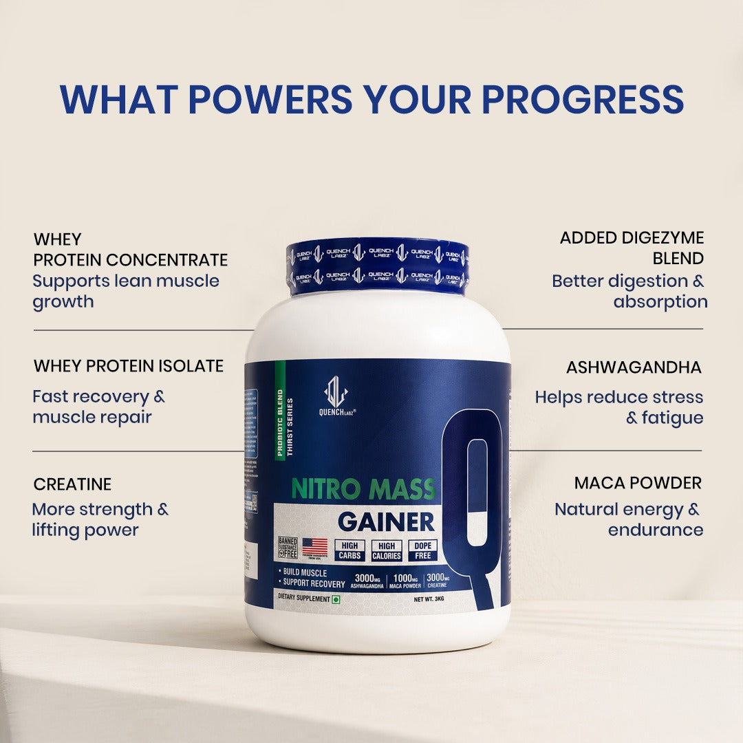 Nitro Mass Gainer | 3G Ashwagandha | 1G Macca | 3G Creatine