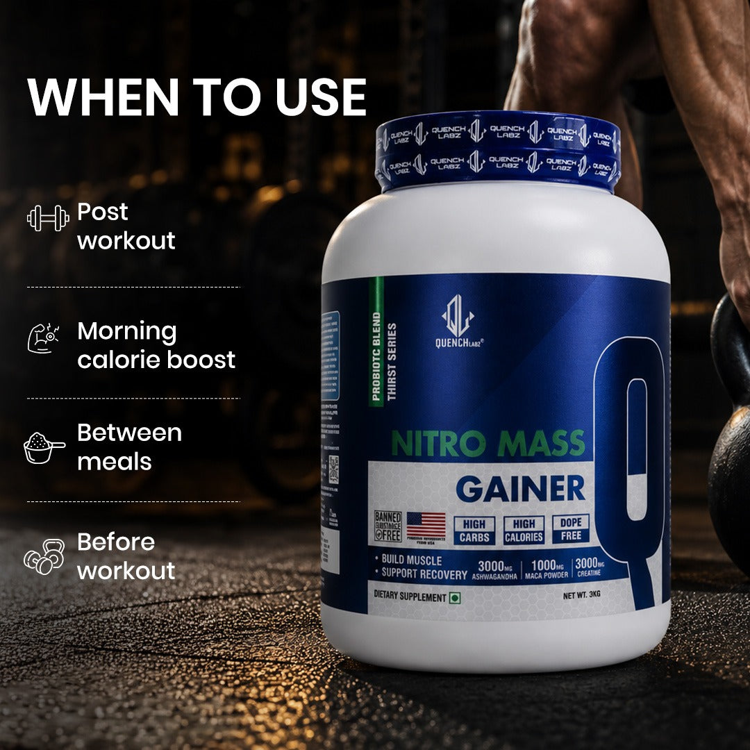 Nitro Mass Gainer | 3G Ashwagandha | 1G Macca | 3G Creatine