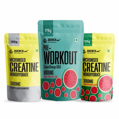 Workout Stack (Pre-Workout 170 Gm + Creatine Flavoured 120 Gm + Creatine Unflavoured 100 Gm)